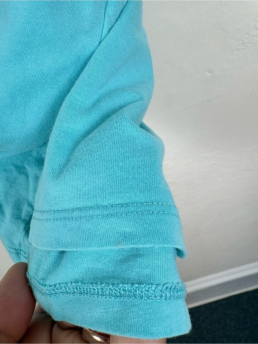 Tea Collection Girls Size 8 Turquoise Blue Floral Yoke T-Shirt Shift Dress